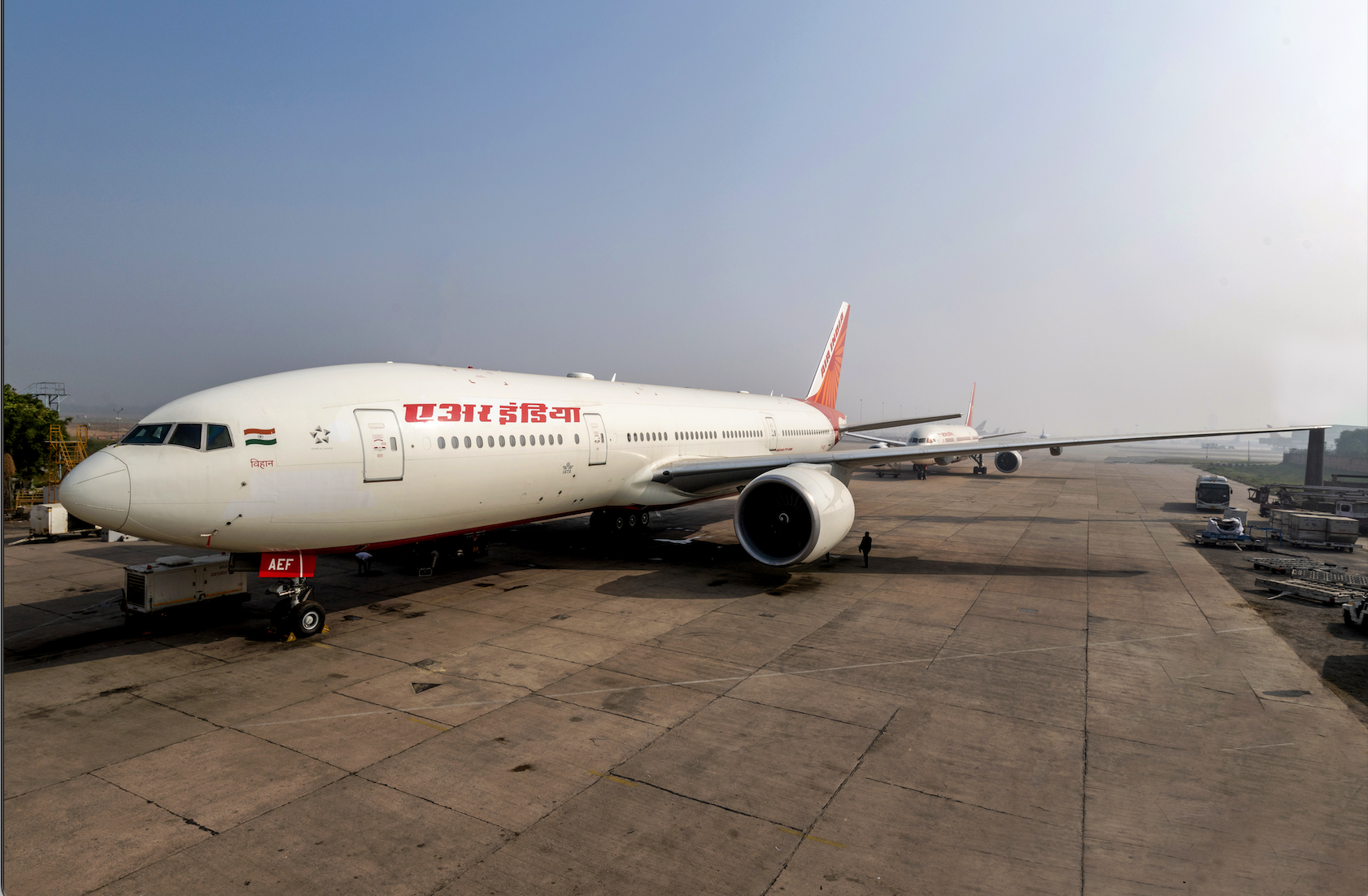 Air India Boeing 777 parked on the tarmac, illustrating the Air India Uganda Airlines partnership and Africa Asia air connectivity 2025.