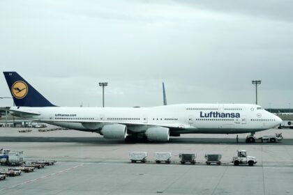 Lufthansa Airliner in Frankfurt Germany
