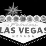Grayscale Photo of a Fabulous Las Vegas Sign