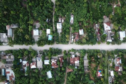 Aerial view of houses in Port-au-Prince, Haiti
