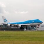 KLM aircraft taking off at Schipol airport