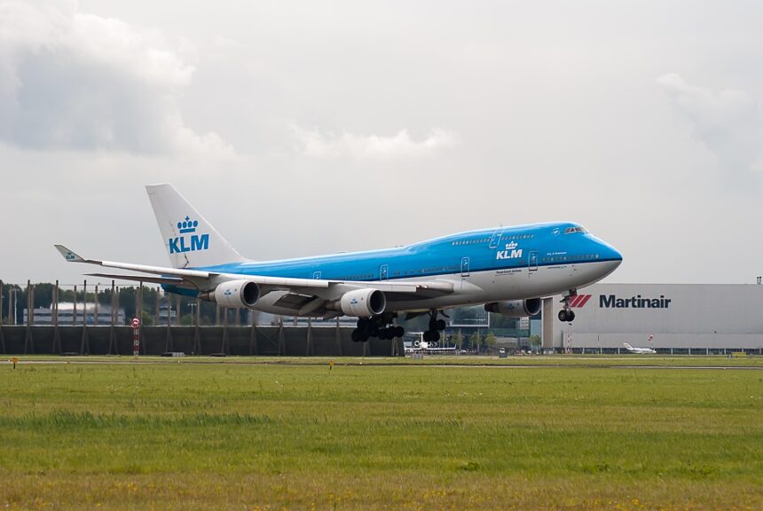 KLM aircraft taking off at Schipol airport