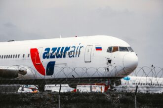 Front of Azurair Aircraft
