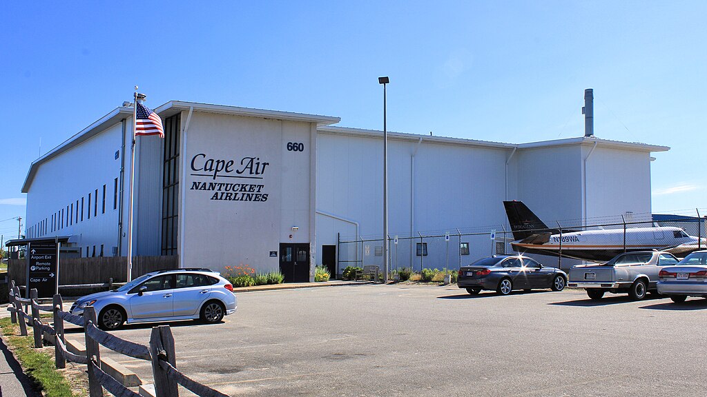 Cape Air headquarters and aircraft parked outside, representing a regional carrier supported by the Essential Air Service program that connects rural U.S. communities through airline subsidies.