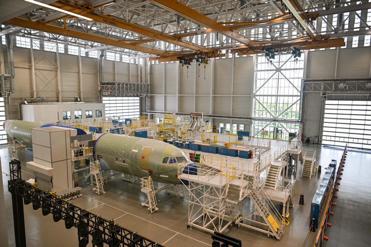 This photo shows Airbus' second Final Assembly Line
