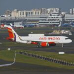 Air India A320 aircraft on the runway.