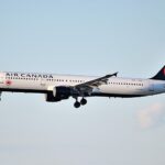 An Air Canada Airbus A321-200 on its final approach to LaGuardia Airport's Runway 31