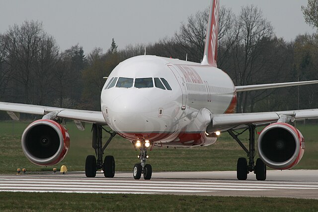 An Air Berlin Airbus A320 family aircraft ready for take off
