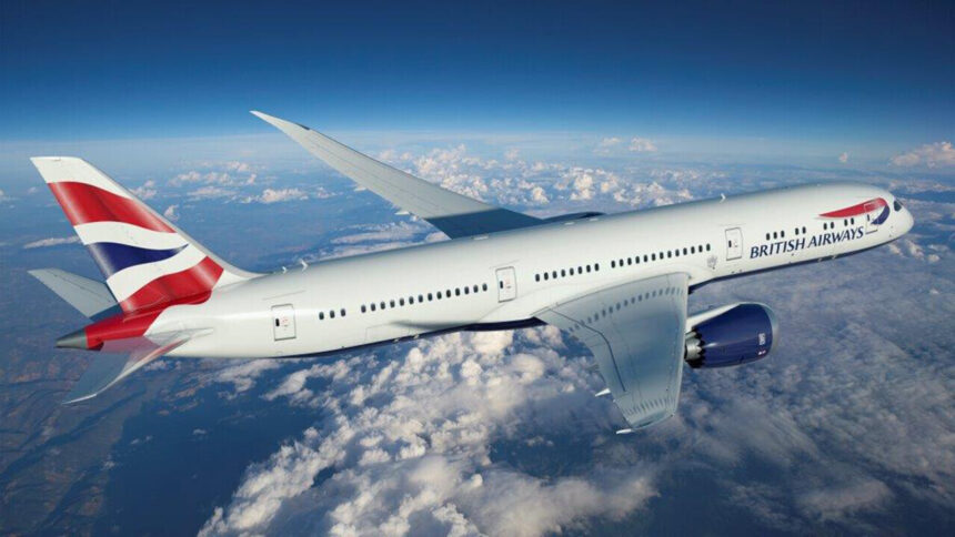 British AIrways Boeing 787 Dreamliner in flight