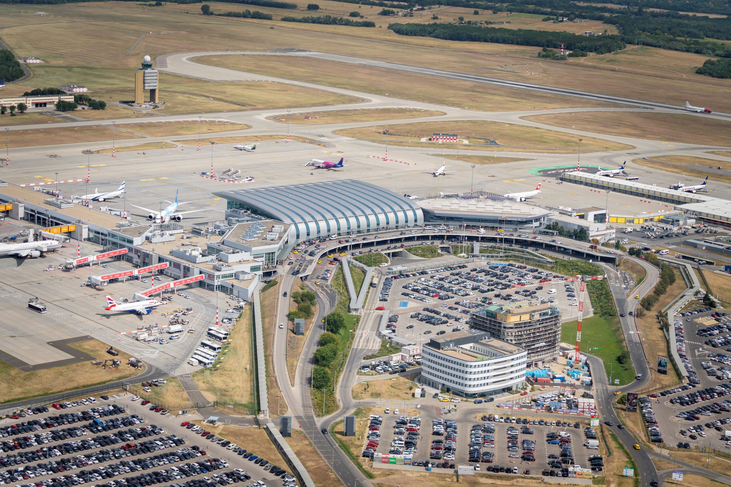 Budapest airport aerial view