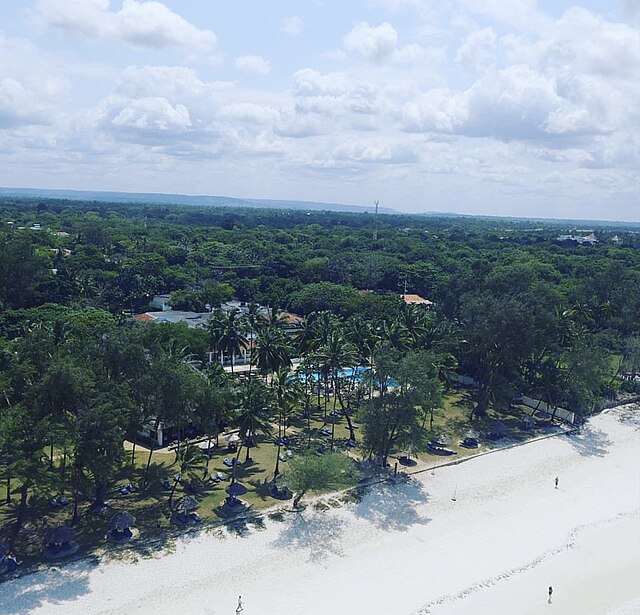 Diani Beach, Kwale County where crash was reported and twelve feared dead. 