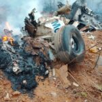 Twelve feared dead as a small aircraft has crashed off the coast of Kenya in Kwale, image shows the remains of the crash whilst emergency services fight the fire and look for survivors.