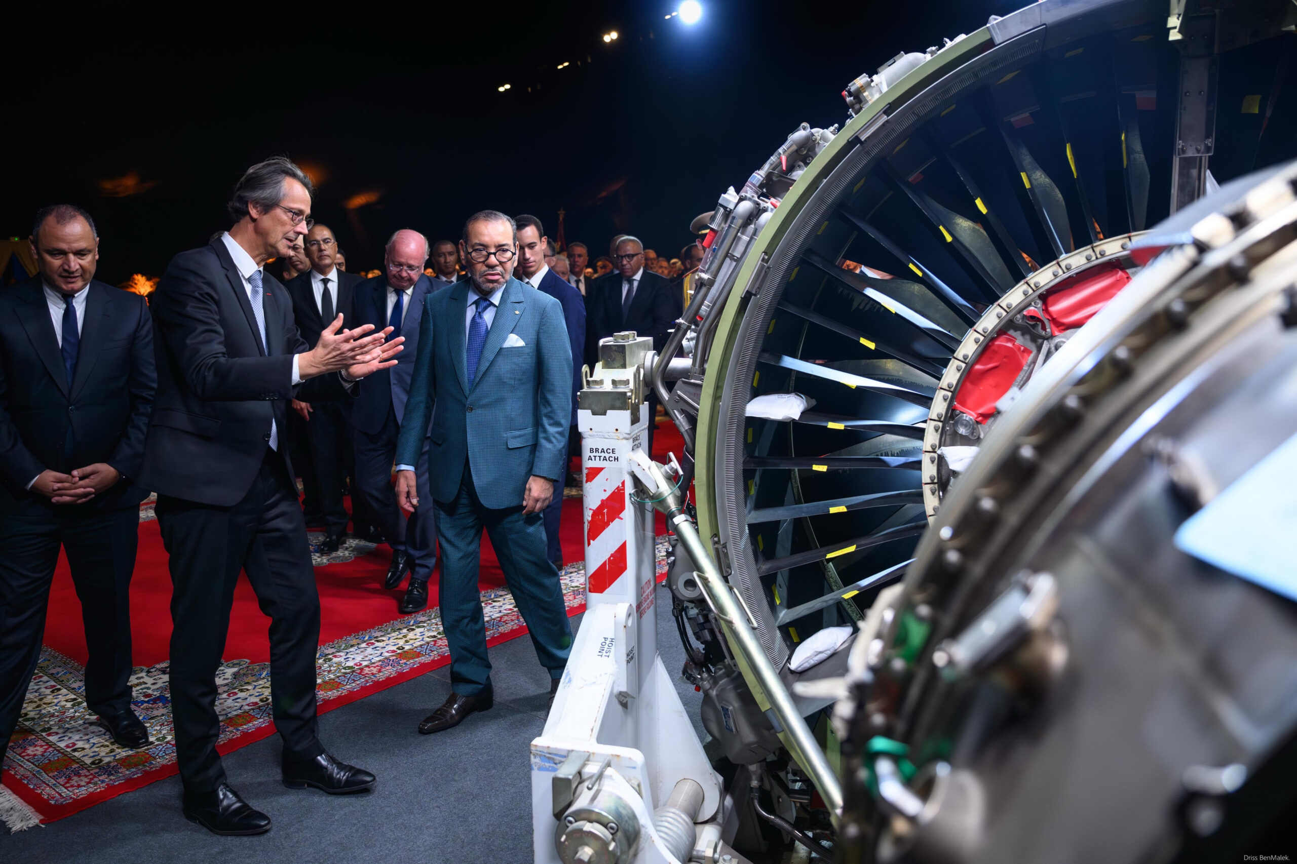 King Mohammed VI of Morocco at Safran engine factory in Nouaceur, Casablanca