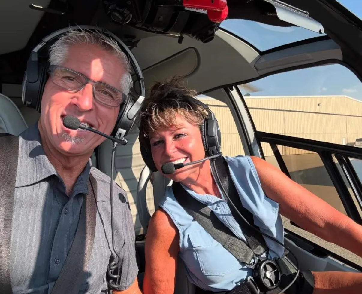 Eric Nixon onboard helicopter