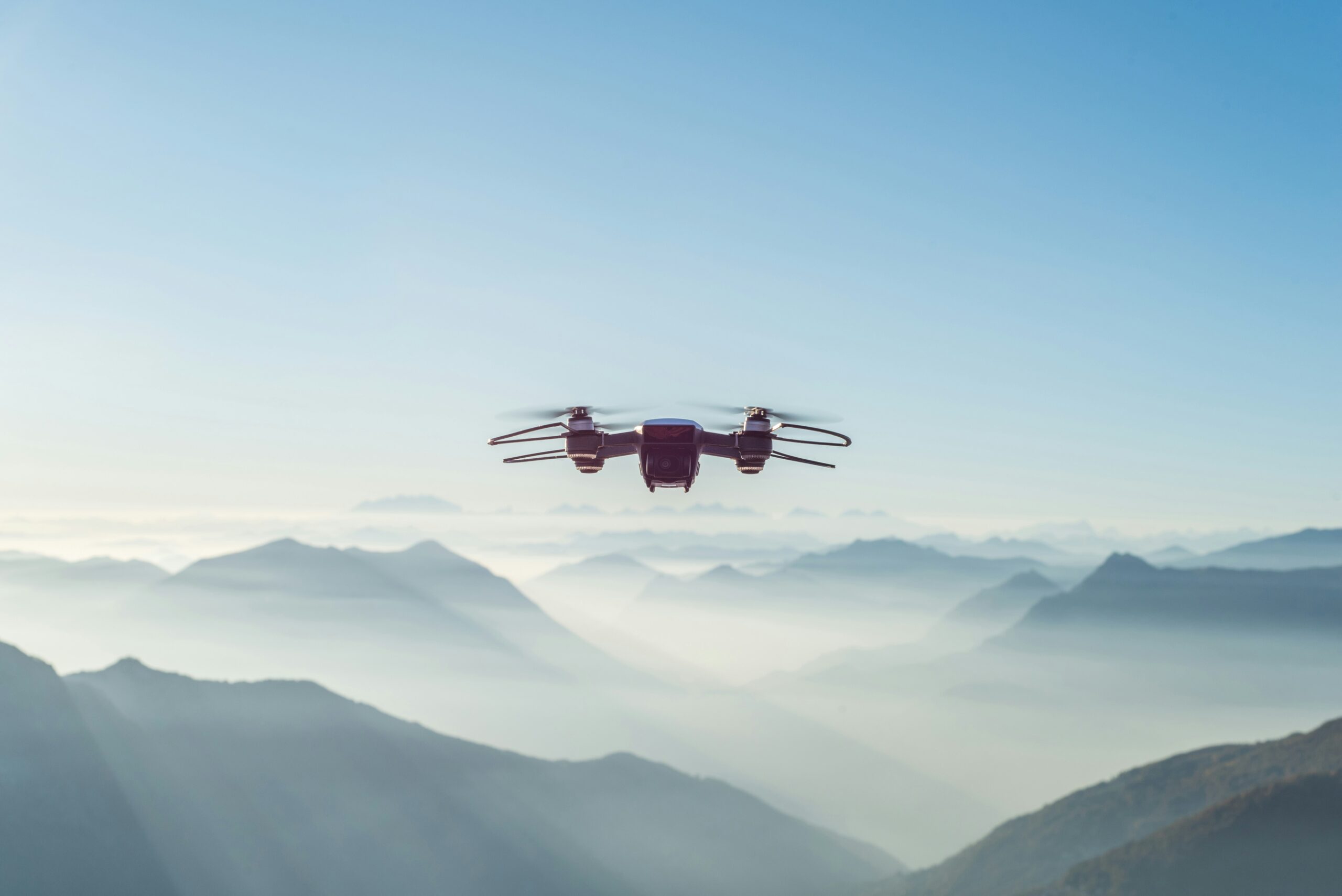 Airborne Drone Above Mountain Range
