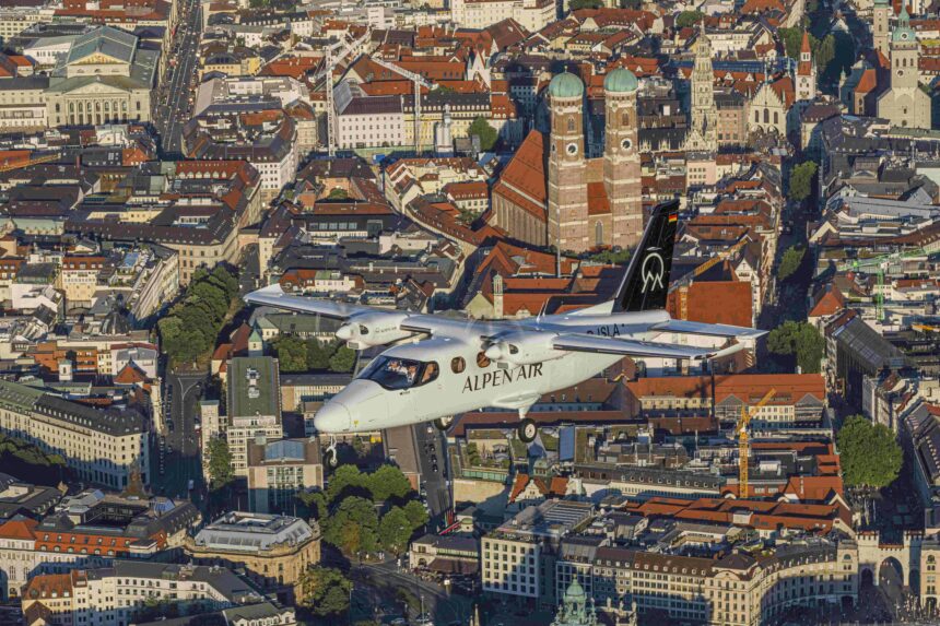 Alpen Air tecnam P2012 Traveller Aircraft over Munich