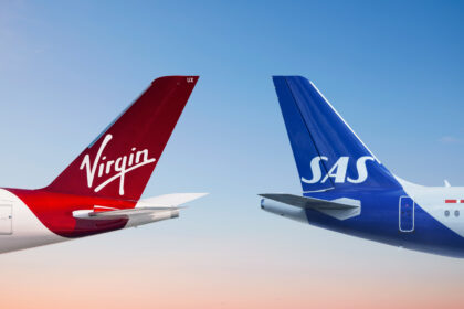 The Virgin Atlantic and SAS logos.