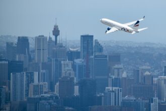 Rex Airlines 737-800 departing Sydney