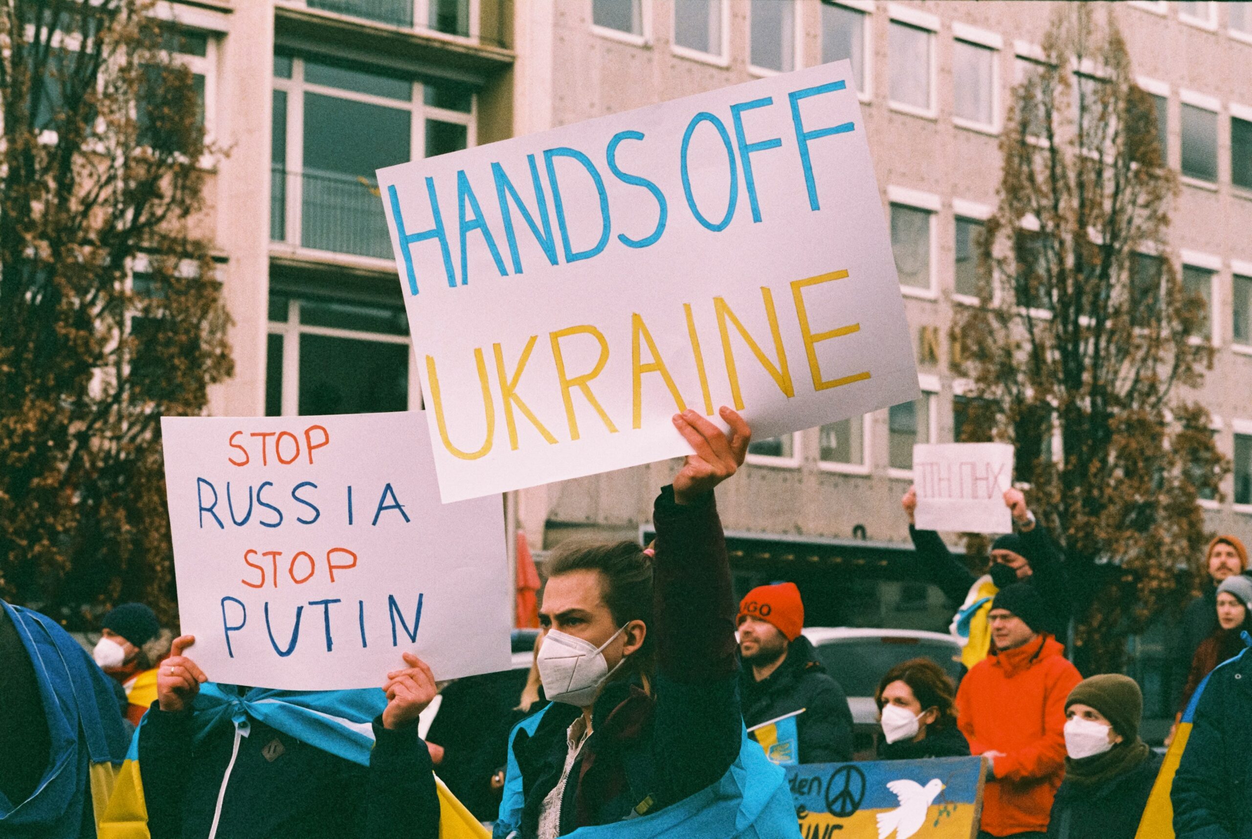 Demonstration against the war of aggression Russia against Ukraine