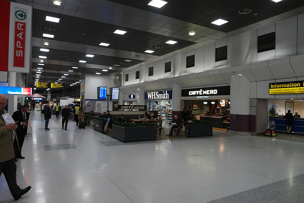 View of the stores inside Terminal 2 in Manchester Airport