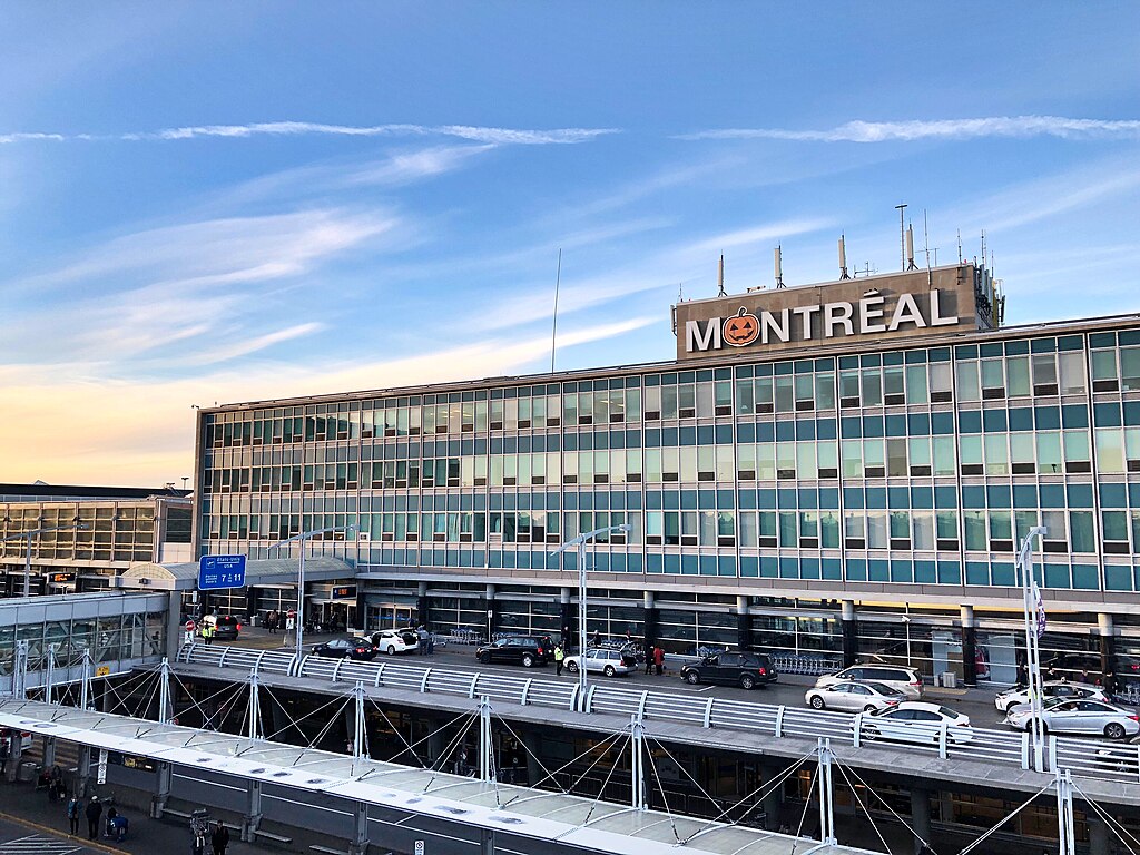 A front view of the entrance to the airport