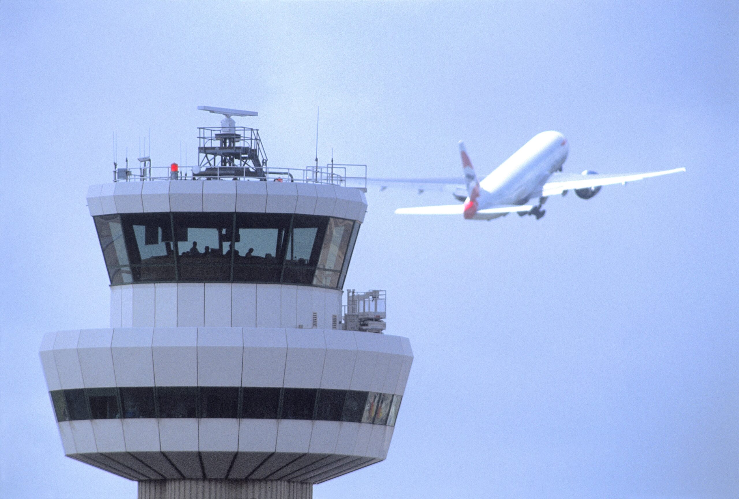 A photograph of London Gatwick Airport control tower