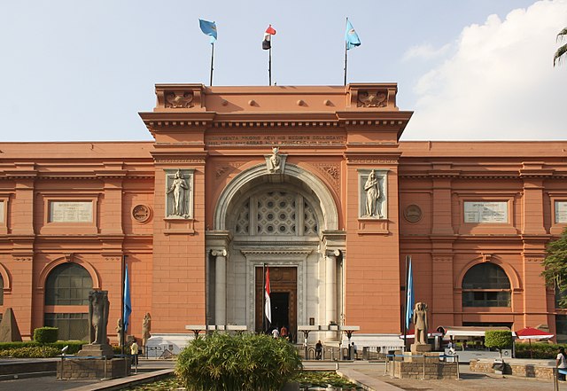 Facade of the Egyptian Museum, Tahrir Square, Cairo, Egypt