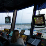 A inside picture of an Air Traffic Controller tower at Charlotte Douglas International Airport, N.C.