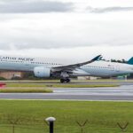 Cathay Pacific (B-LRA) Airbus A350-941 departing Sydney Airport
