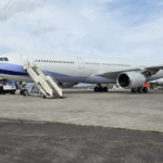 Two aeroplanes getting ready for dismantling