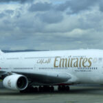 Emirates Airbus A380 at Glasgow Airport