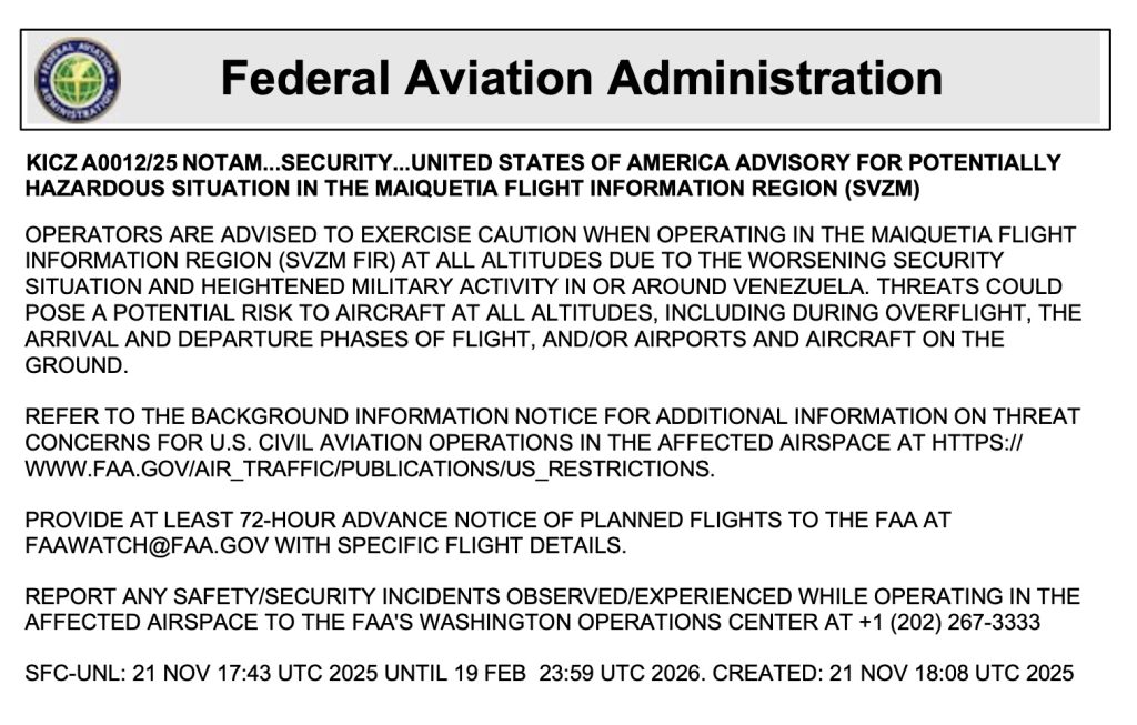 FAA NOTOC