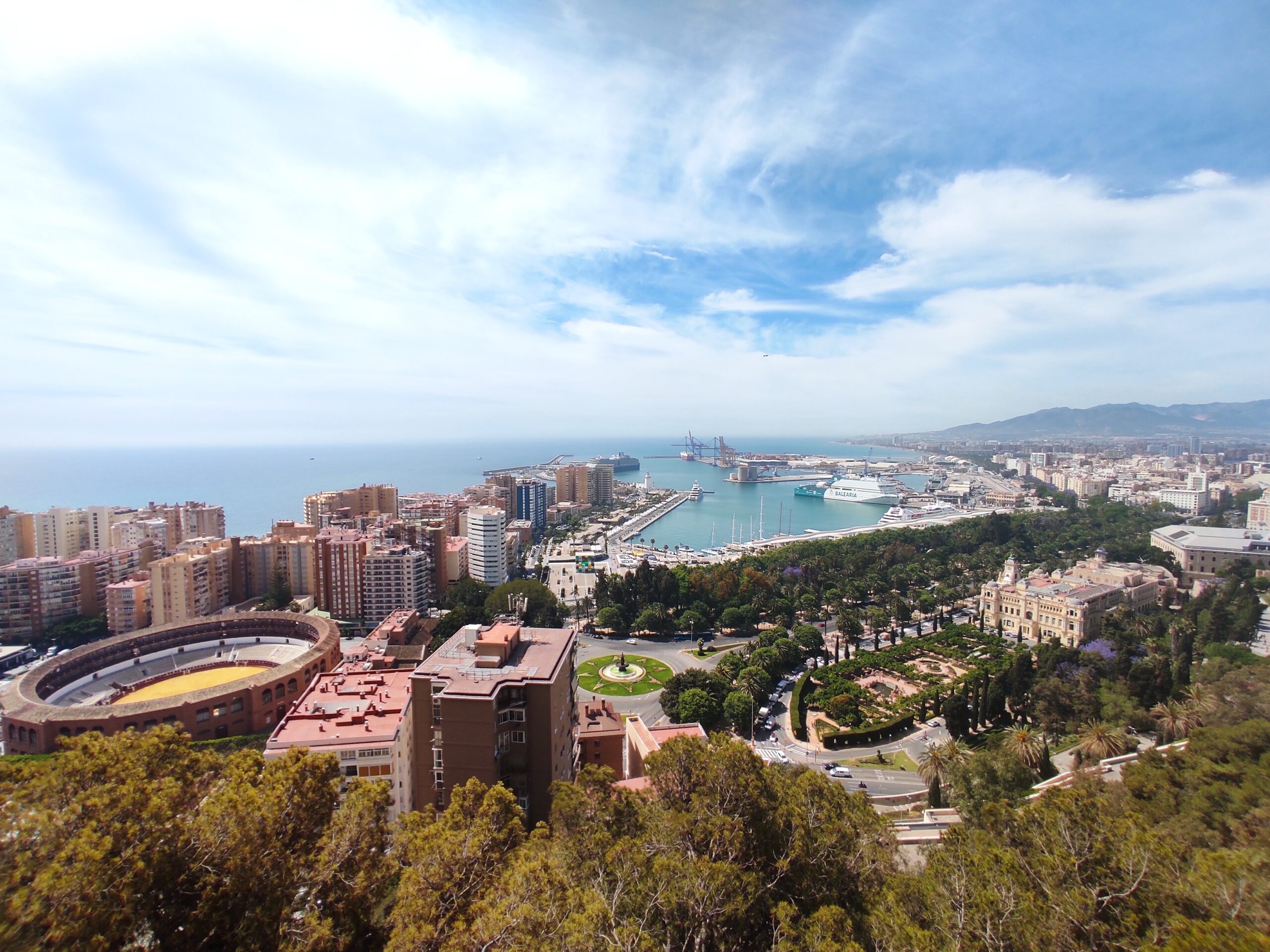 A view of Malaga from a hill above the city.