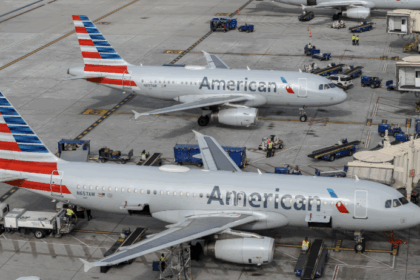 Row of American Airlines Planes