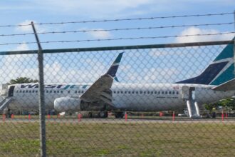 WestJet aircraft landed in the runway