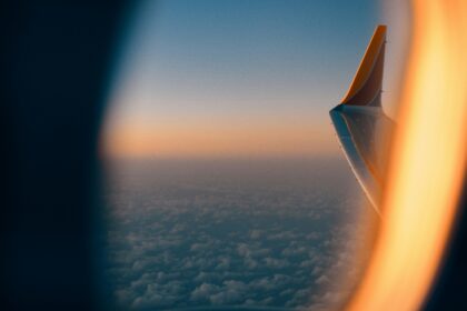 View of the wing of Southwest Airlines 737 MAX 8