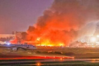 TBS file photo of HSIA cargo village fire on 18 October 2025