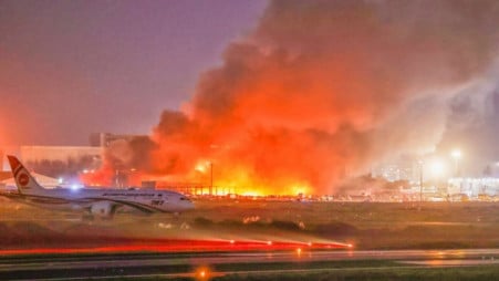 TBS file photo of HSIA cargo village fire on 18 October 2025