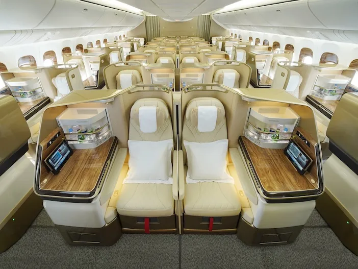 Emirates' new Boeing 777 business-class cabin