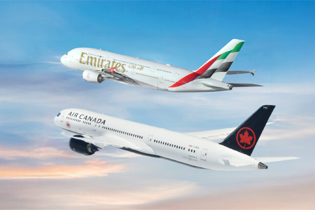 Emirates and Air Canada aircraft