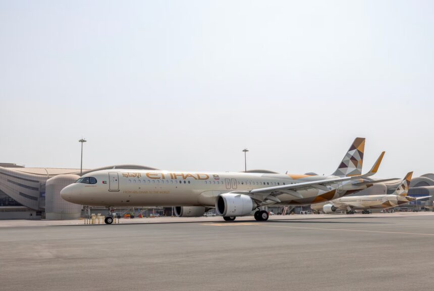 An Etihad Airways Airbus A321 aircraft.