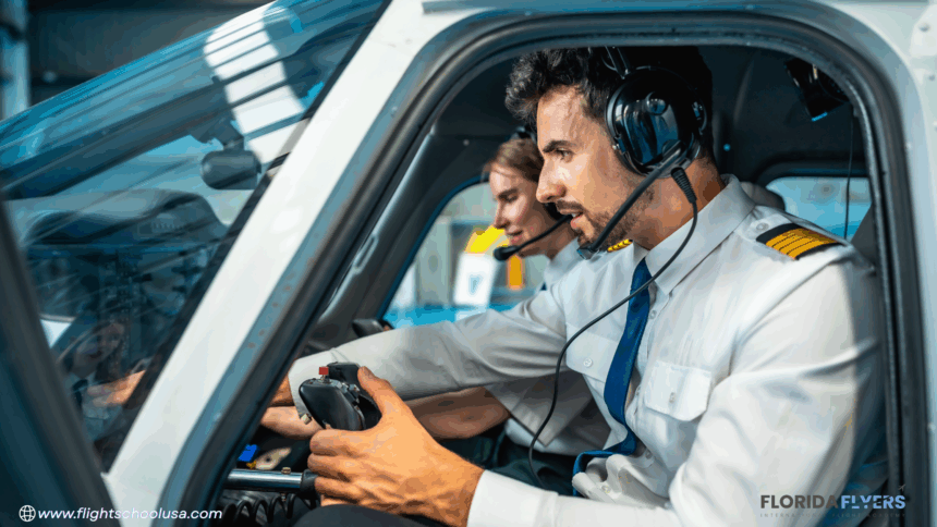 Two Pilots sat in the flight deck