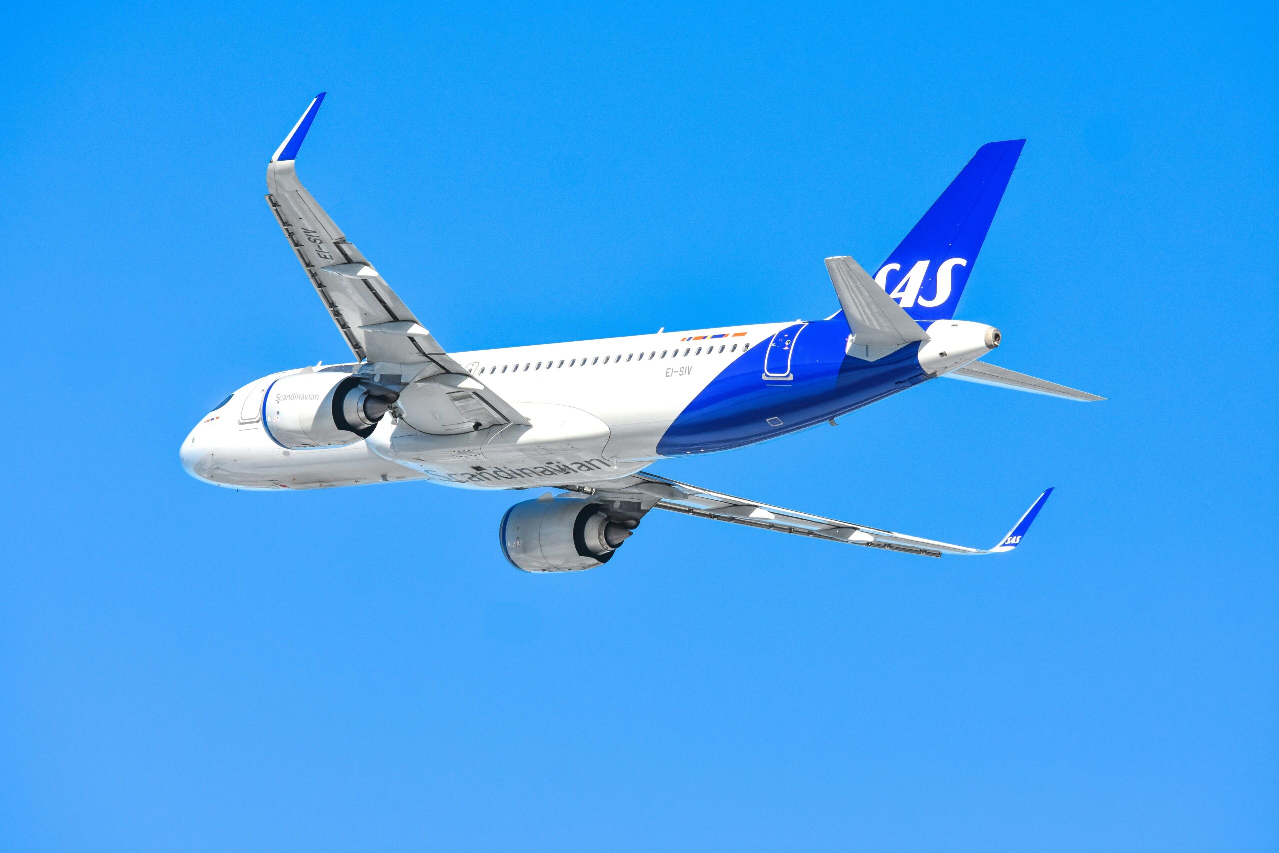 SAS airplane in the sky