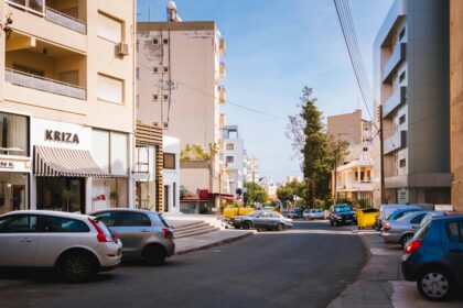 Cars Parked In Front Of Buildings in Cyprus