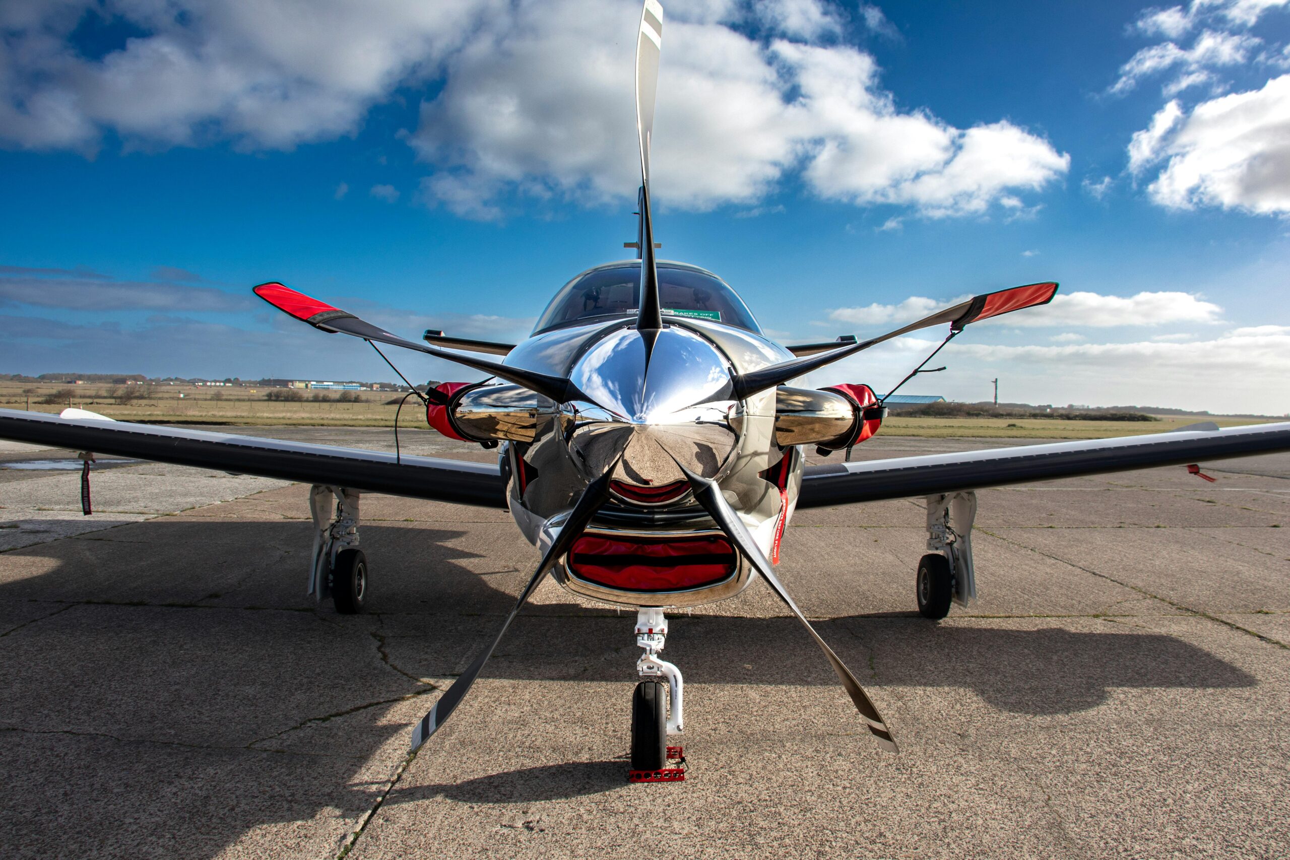 Polished Chrome Jet Standing on Tarmac