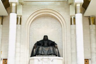 A statute of Genghis Khan