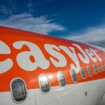 Close up of easJet airliner