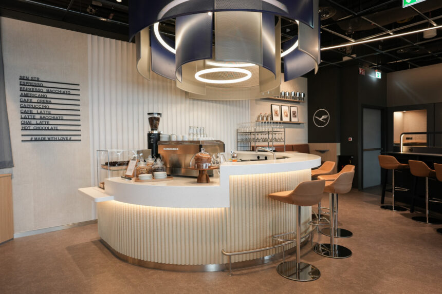 Cafe style area of new Lufthansa Lounge