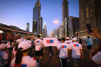 Emirates employees at Dubai run