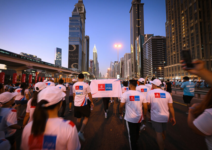 Emirates employees at Dubai run